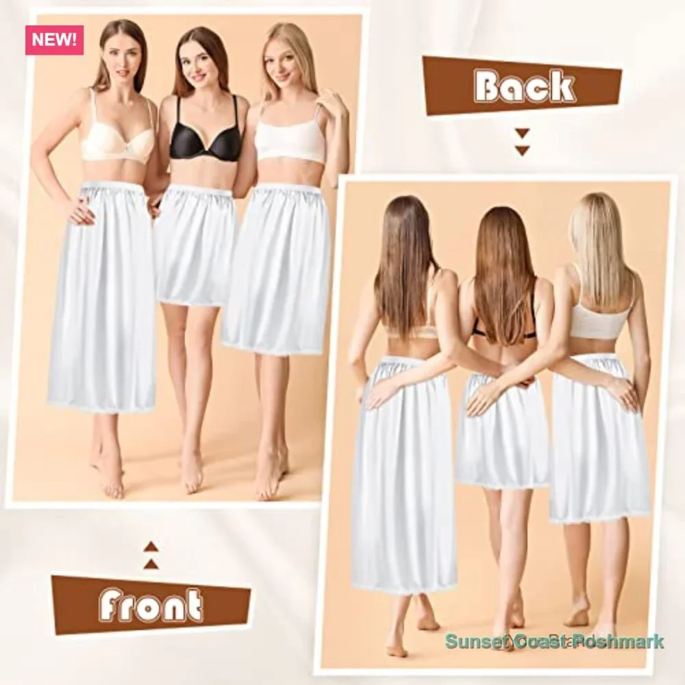 Satin Lace Half Slip Set Three Lengths Under Dress